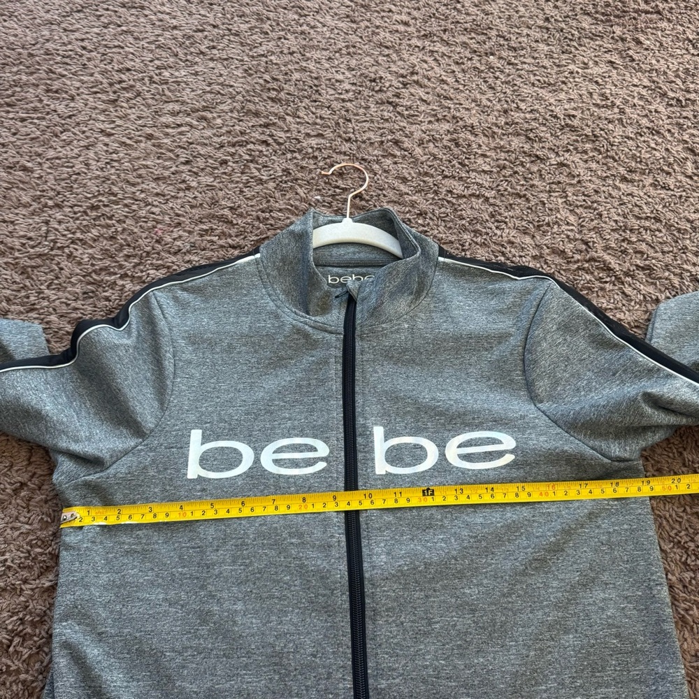BEBE Sport Gray Zip Up Performance Jacket Size L Large - Picture 7 of 8